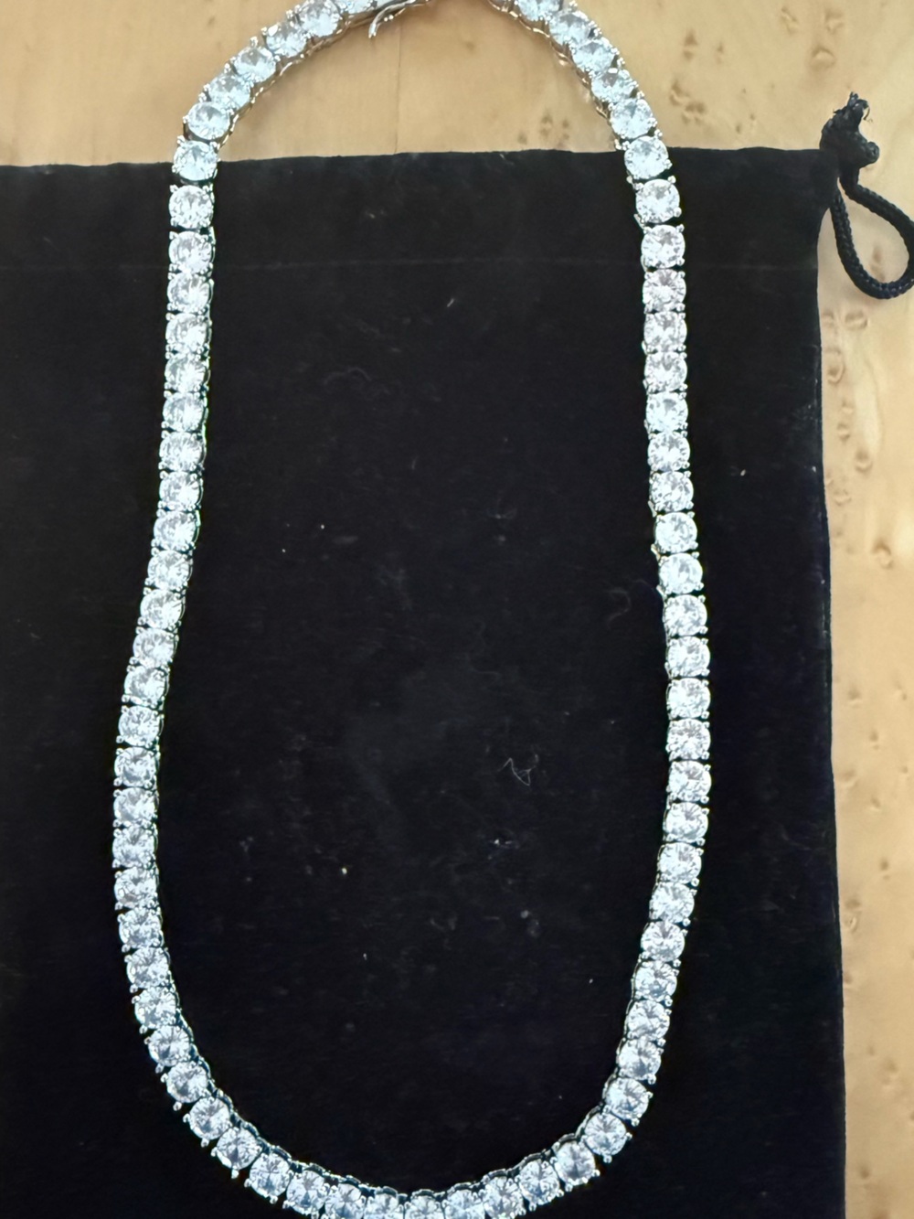 Classic Silver Crystal/rhinestone Tennis Necklace - Elegant Women's Jewelry